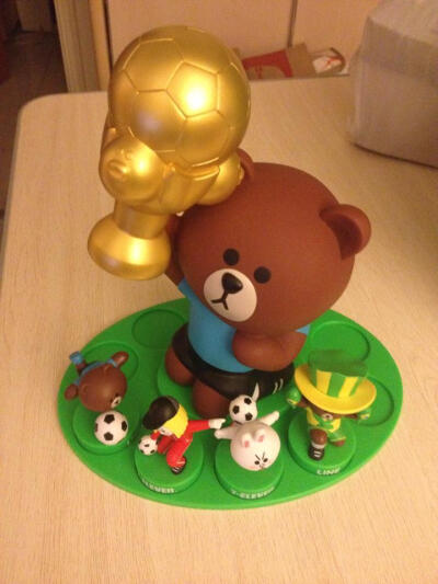 world cup cake features line characters - Cony, Brown and James