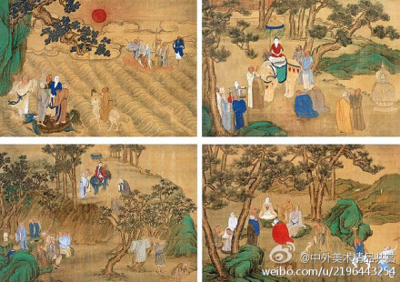 【國畫1360】明 仇英《羅漢圖》 —— 絹本設(shè)色，明代仇英國畫作品。