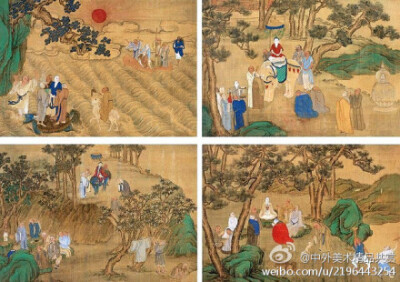 【國畫1360】明 仇英《羅漢圖》 —— 絹本設(shè)色，明代仇英國畫作品。