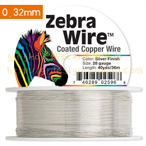 [美国进口]Zebra Wire 专业手工绕线DIY材料/镀银铜线/28g/0.32mm 这家有别的牌子的线