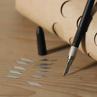 拙木纸艺雕刻刀台湾优质雕刀 12枚刀片 DIY橡皮章 手工纸艺