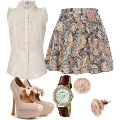 A fashion look from December 2012 featuring L'Wren Scott blouses, River Island skirts and Michael Kors earrings. Browse and shop related looks.