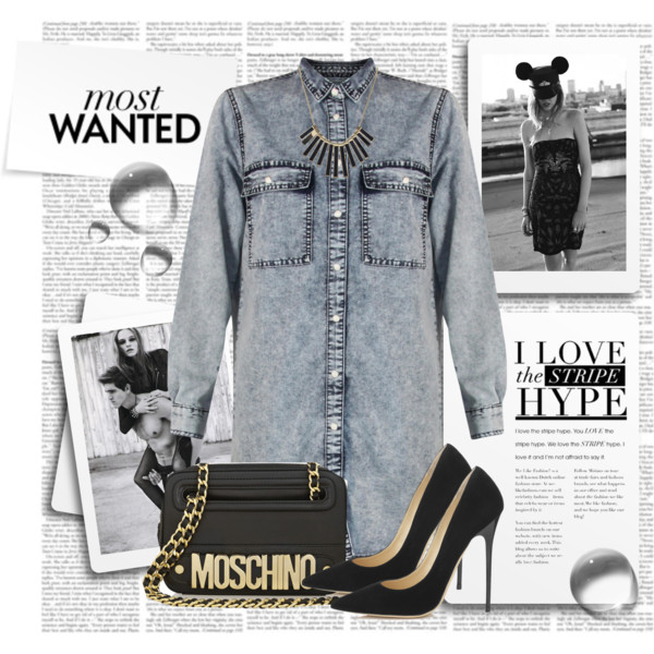 A fashion look from May 2014 featuring Jimmy Choo pumps, Moschino shoulder bags and MARC BY MARC JACOBS necklaces. Browse and shop related looks.