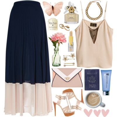 A fashion look from May 2014 featuring H&amp;amp;M tops, French Connection skirts and MICHAEL Michael Kors sandals. Browse and shop related looks.