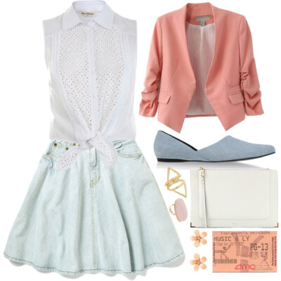 A fashion look from July 2014 featuring Miss Selfridge blouses, Chicnova Fashion blazers. Browse and shop related looks.