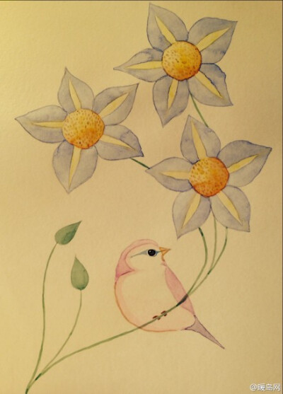 Colleen Parker的花鸟水彩。