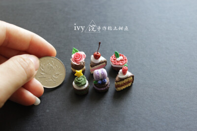 【Ivy 浣】最近迷上做迷你食玩，各种甜点、快餐 纯手工 材料：超轻粘土