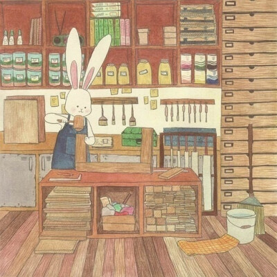 韩国插画家 Lapinfee 的兔子。