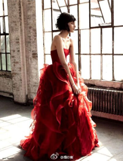 【The red】（图集）轻纱渺渺，烂漫绚丽，炽热如同一朵带刺的红玫瑰。穿着一身红纱的新娘，你们敢爱么？ 大图在这里哦：http://t.cn/RPhsN82