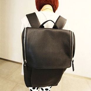 韩版PU皮休闲书包 大容量双肩旅行背包学院风潮女包