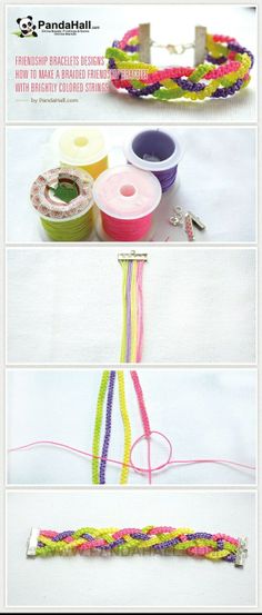 How to Make a Braided Friendship Bracelet with Brightly Colored Strings