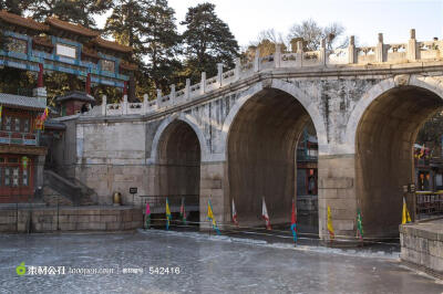 北京颐和园苏州街拱桥景观高清摄影图片素材