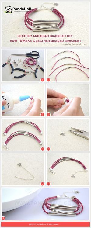 Jewelry Making Tutorial-How to Make a Leather Beaded Bracelet | PandaHall Beads Jewelry Blog
