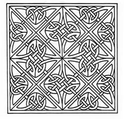 Celtic Knots 凱爾特結(jié) 圖案，這種繩結(jié)式的圖案出現(xiàn)在大概公元450年，象征著無限與永恒，常常被裝飾在墓地的十字架上。