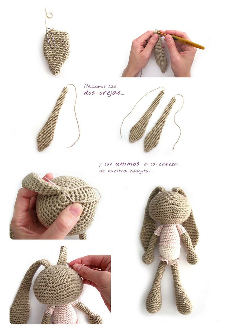 conejito amigurumi钩针6 Peluche德钩针Conejita德orejas largas AMIGURUMI