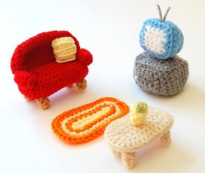 amigurumi pattern living room by amieggs on Etsy, $5.00