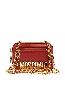 Lynn D★ 欧美代购 MOSCHINO 金属logo标装饰链条单肩包