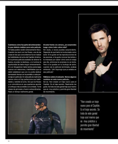 #Chris Evans##美国队长2：冬日战士#西班牙语杂志CineMag的4月号，做了关于队2首映和CE的专访，不知有否西班牙语的小伙伴能帮忙翻译一下？先上个打包下载：链接：http://t.cn/RPAed3d 密码：44dl，源：LUVIN YOU DOW…