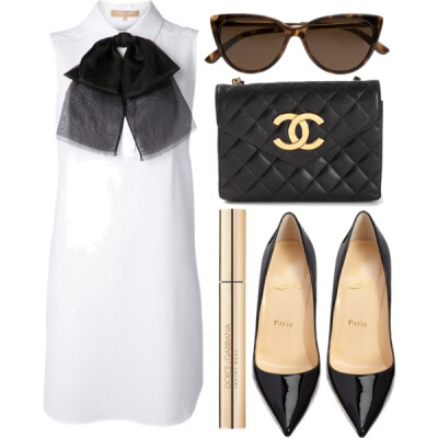 A fashion look from June 2014 featuring Michael Kors dresses, Christian Louboutin pumps and Chanel shoulder bags. Browse and shop related looks.