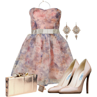 A fashion look from June 2014 featuring Topshop dresses, Prada pumps and Christian Louboutin clutches. Browse and shop related looks.