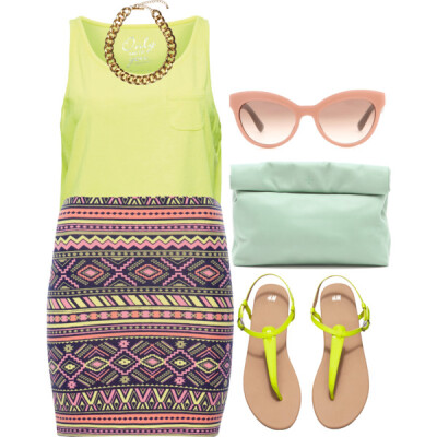 A fashion look from July 2014 featuring ONLY blouses, Pull&amp;amp;Bear skirts and H&amp;amp;M sandals. Browse and shop related looks.