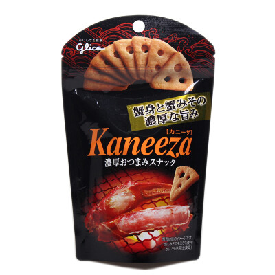 日本 固力果glico Kaneeza浓厚烤蟹角切小饼42g 超香超浓啤酒伴侣