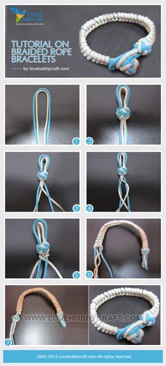 Tutorial Braided Rope Bracelet | Tutorial on braided rope bracelets