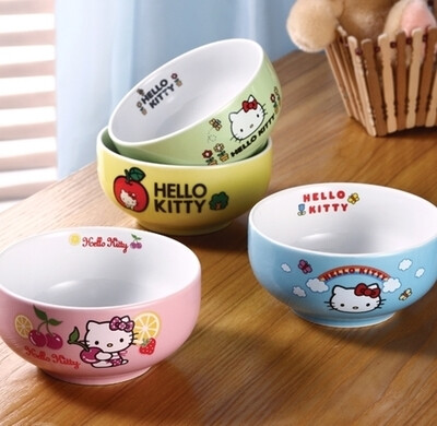 hello kitty 新婚礼物 日式碗 KT猫礼盒 卡通碗 米饭碗 四件套碗