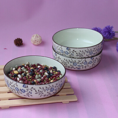 手绘 陶瓷 面碗 大饭碗 陶瓷餐具 粥碗 5寸日式青花瓷器 汤碗