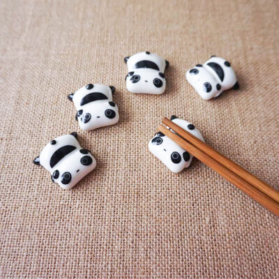 zakka小熊猫摆件 餐具 陶瓷熊猫筷子架 筷枕托 卡通熊猫筷架