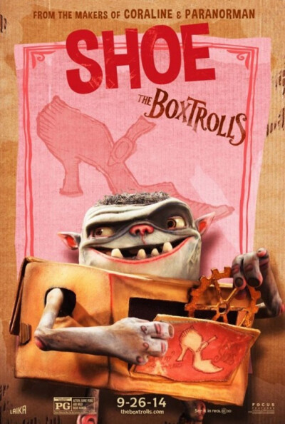 焦点影业与莱卡动画工作室共同打造动画新作《盒子怪The Boxtrolls》将于今年9月在北美上映。