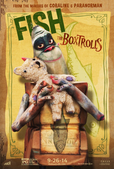 焦点影业与莱卡动画工作室共同打造动画新作《盒子怪The Boxtrolls》将于今年9月在北美上映。