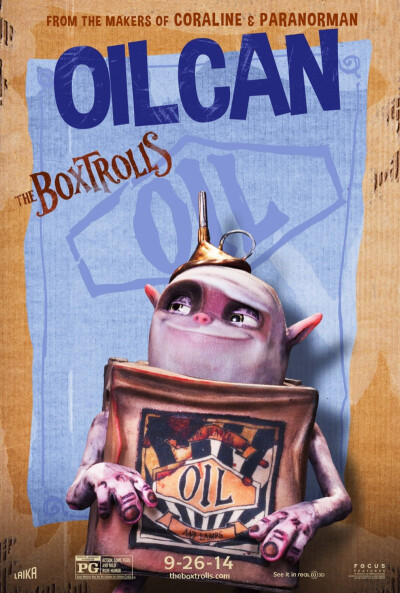 焦点影业与莱卡动画工作室共同打造动画新作《盒子怪The Boxtrolls》将于今年9月在北美上映。