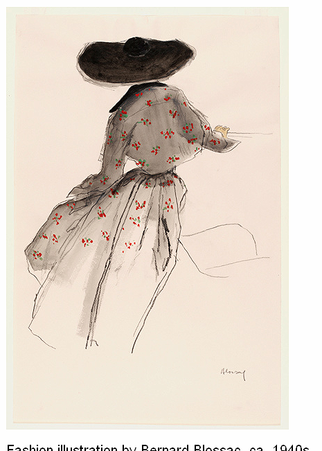 法国 绘画 时装插画 复古 设计 女装 艺术 插画 Fashion illustration by Bernard Blossa…