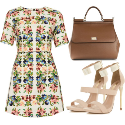 A fashion look from July 2014 featuring Topshop dresses, Miss Selfridge sandals and Dolce &amp;amp; Gabbana tote bags. Browse and shop related looks.