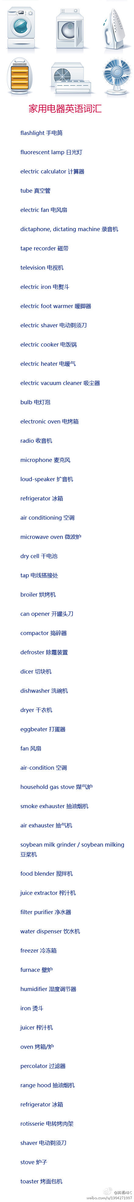 家用电器英语集