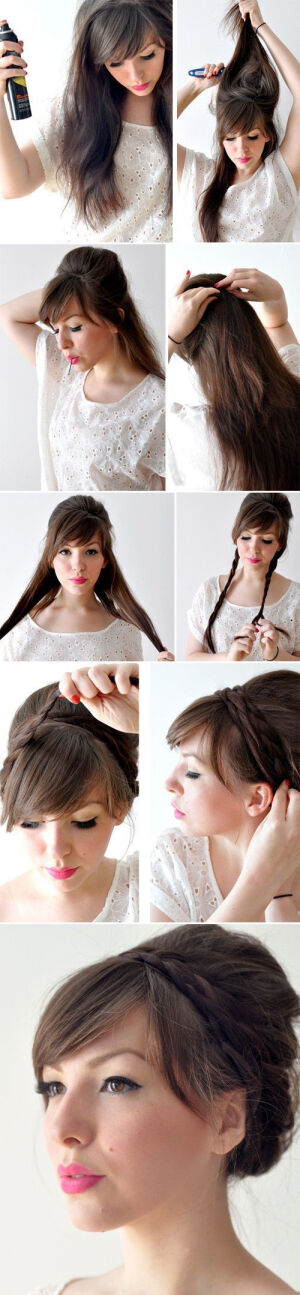 Easy long hair up-do