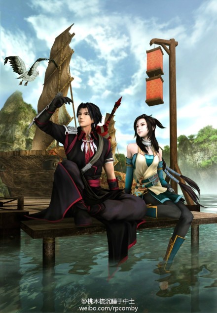 【古剑奇谭】的夏秋冬春与风花雪月系列图、海上风来，虞岭花开，衡山雪落，天墉月升，对应四对官方CP～ 制作：木兆木梳子 美到泪目T T