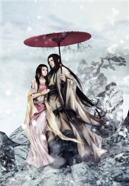 【古剑奇谭】的夏秋冬春与风花雪月系列图、海上风来，虞岭花开，衡山雪落，天墉月升，对应四对官方CP～ 制作：木兆木梳子 美到泪目T T