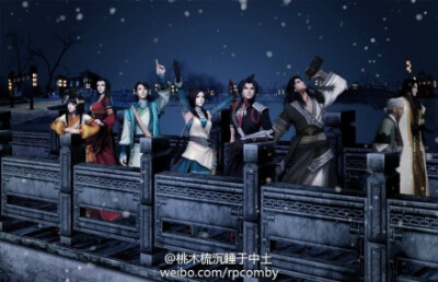 【古剑奇谭】的夏秋冬春与风花雪月系列图、海上风来，虞岭花开，衡山雪落，天墉月升，对应四对官方CP～ 制作：木兆木梳子 美到泪目T T