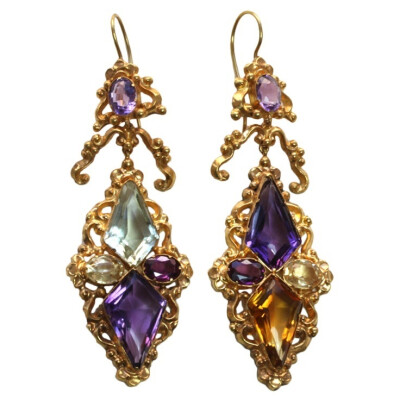 珠寶｜維多利亞時代，紫水晶耳環&amp;amp;Set。