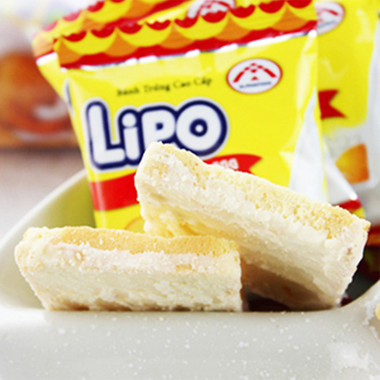 越南进口Lipo面包干白巧克力鸡蛋牛奶面包干10g 早餐奶油饼干零食