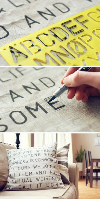 DIY Stenciled Pillow