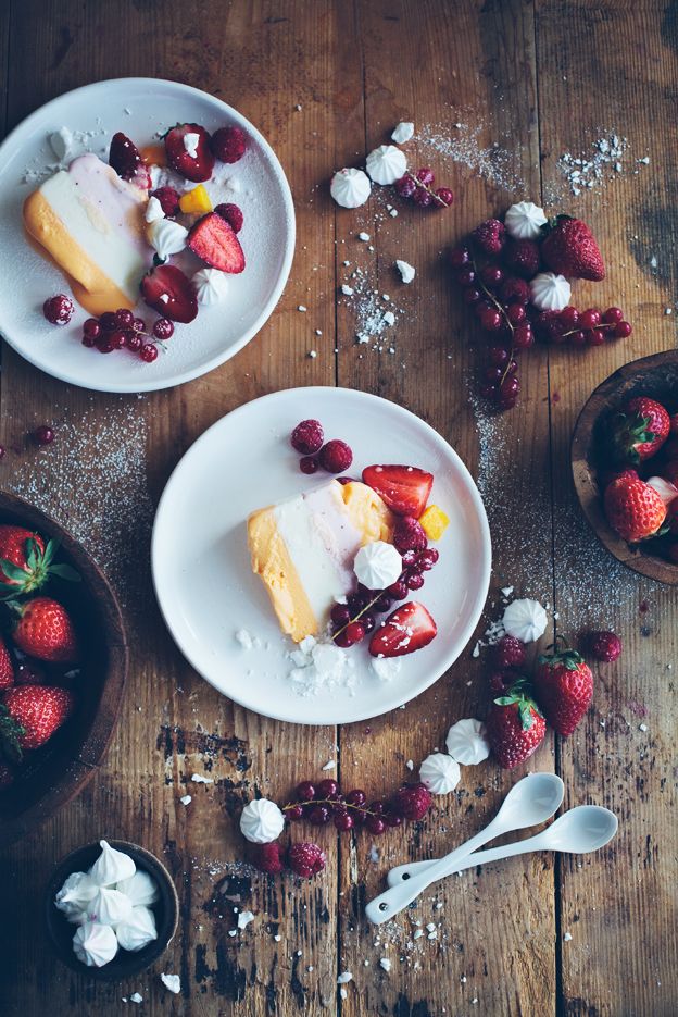 Yollibox frozen yoghurt cake! Mango, lemon, strawberry and passionfruit froyo, topped with fresh strawberries, raspberries, red currant and mango.