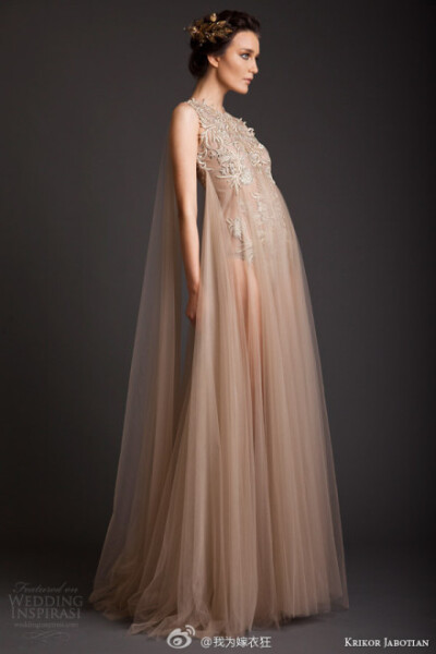 Krikor Jabotian 2014春夏婚纱礼服，独特的裁剪艺术与镶嵌工艺，精致华丽的阵容，释放出无与伦比的魅力。