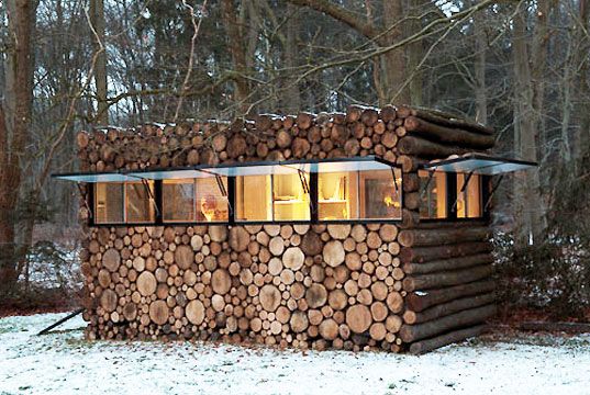 Modern interpretation of log cabin.