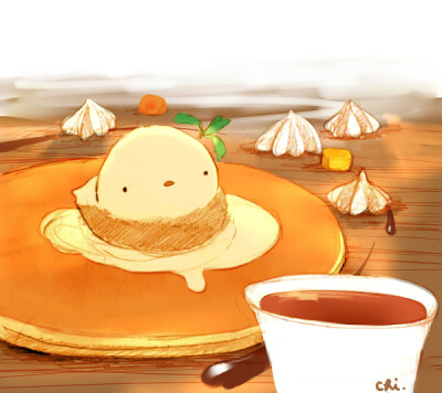 パンケーキ美食 萌物 可爱 动物 小鸡仔