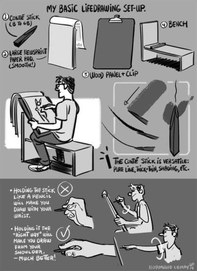 “My Life Drawing Set-Up” | art tips by Normand Lemay* Blog/Website |