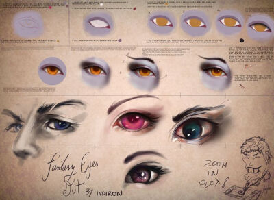 Tutorial: hot mess of fantasy eyes by Indiron on deviantART