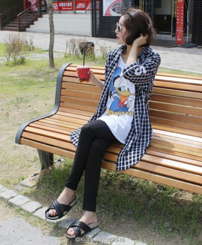 #格子衬衫&amp;amp;单鞋